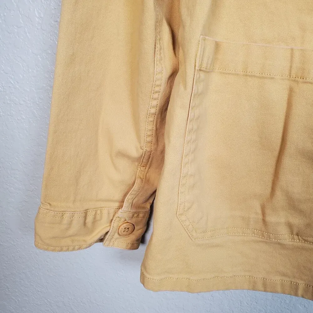 Sanctuary Jacket Womens Large Button Front Barn Chore Coat Canvas Pockets Button_2
